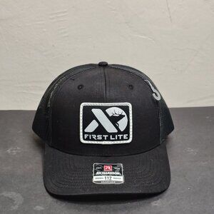 First Lite Mesh Trucker Hat Cap Snap Back One Size Black White Richardson Mens